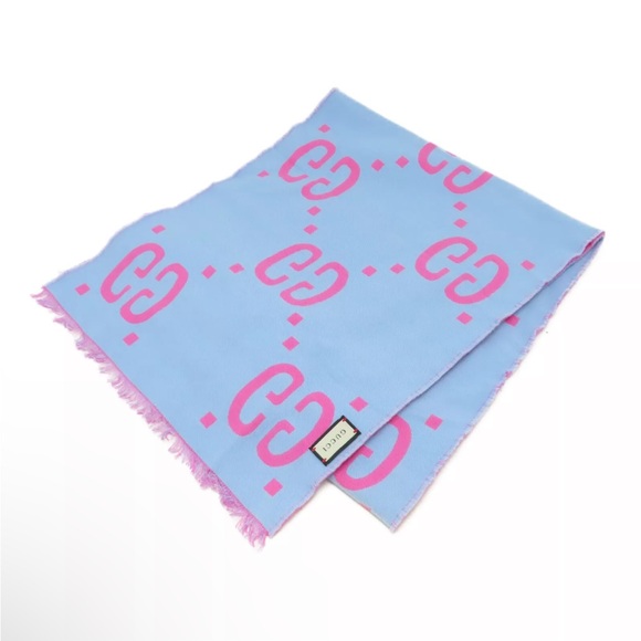 GUCCI Pink Jumbo GG Scarf w COA - Picture 4 of 7
